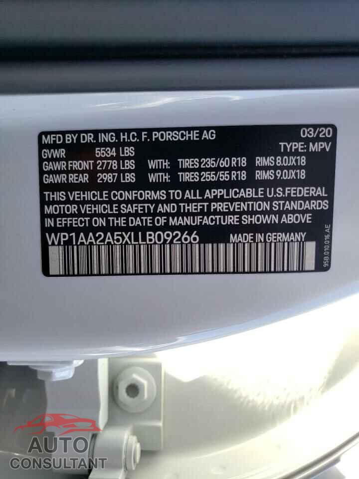 PORSCHE MACAN 2020 - WP1AA2A5XLLB09266