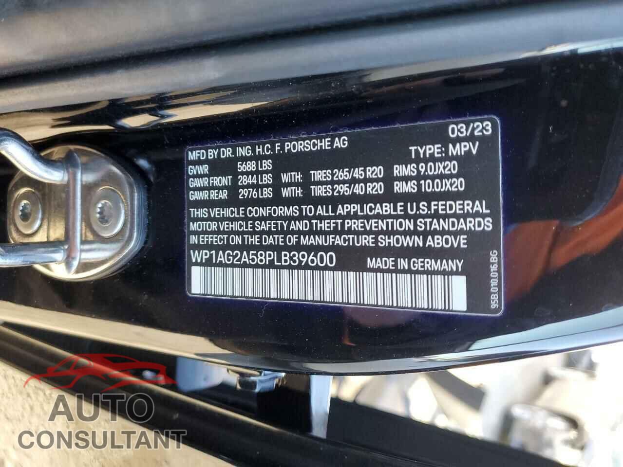 PORSCHE MACAN 2023 - WP1AG2A58PLB39600