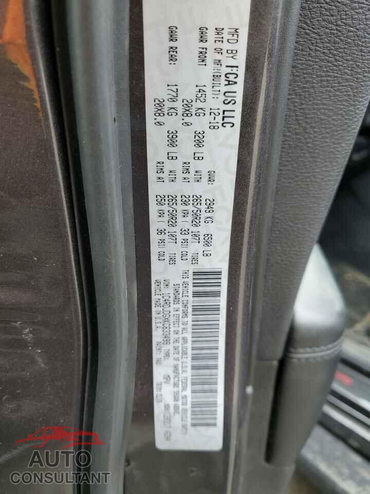 DODGE DURANGO 2019 - 1C4RDJDGXKC633499