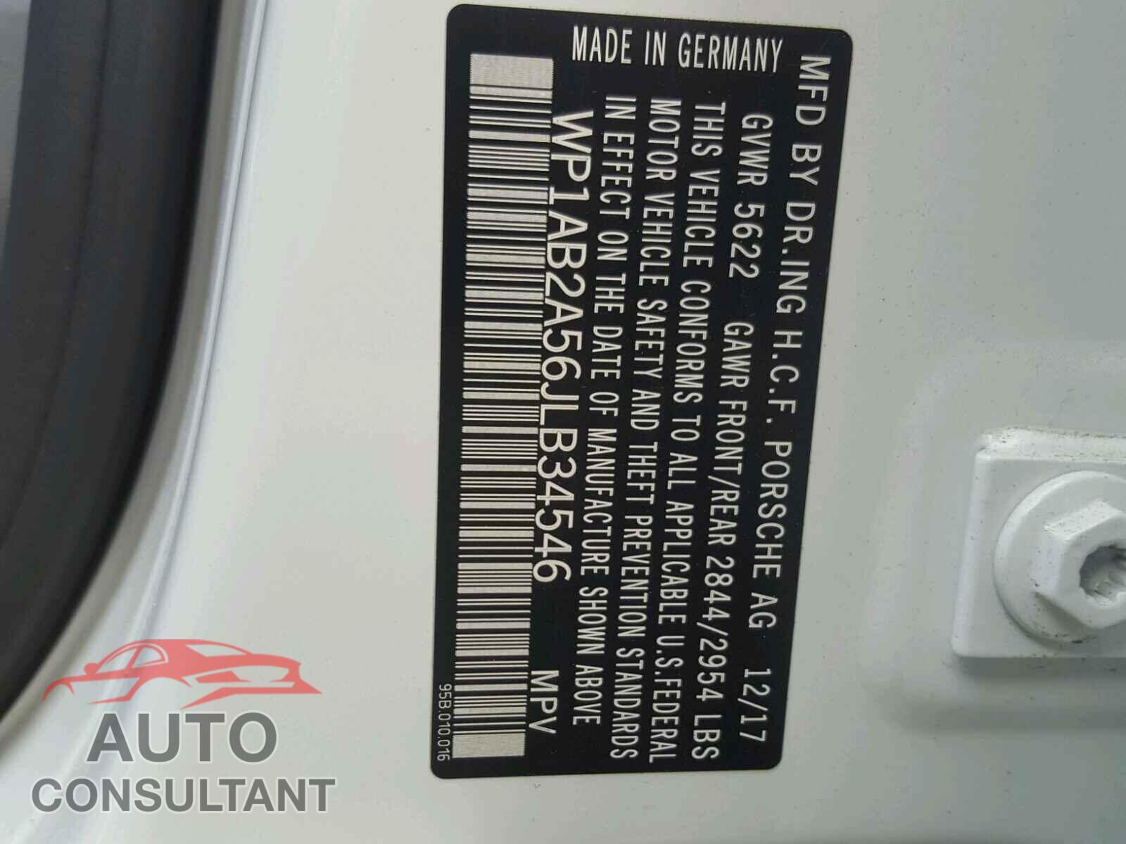 PORSCHE MACAN S 2018 - WP1AB2A56JLB34546
