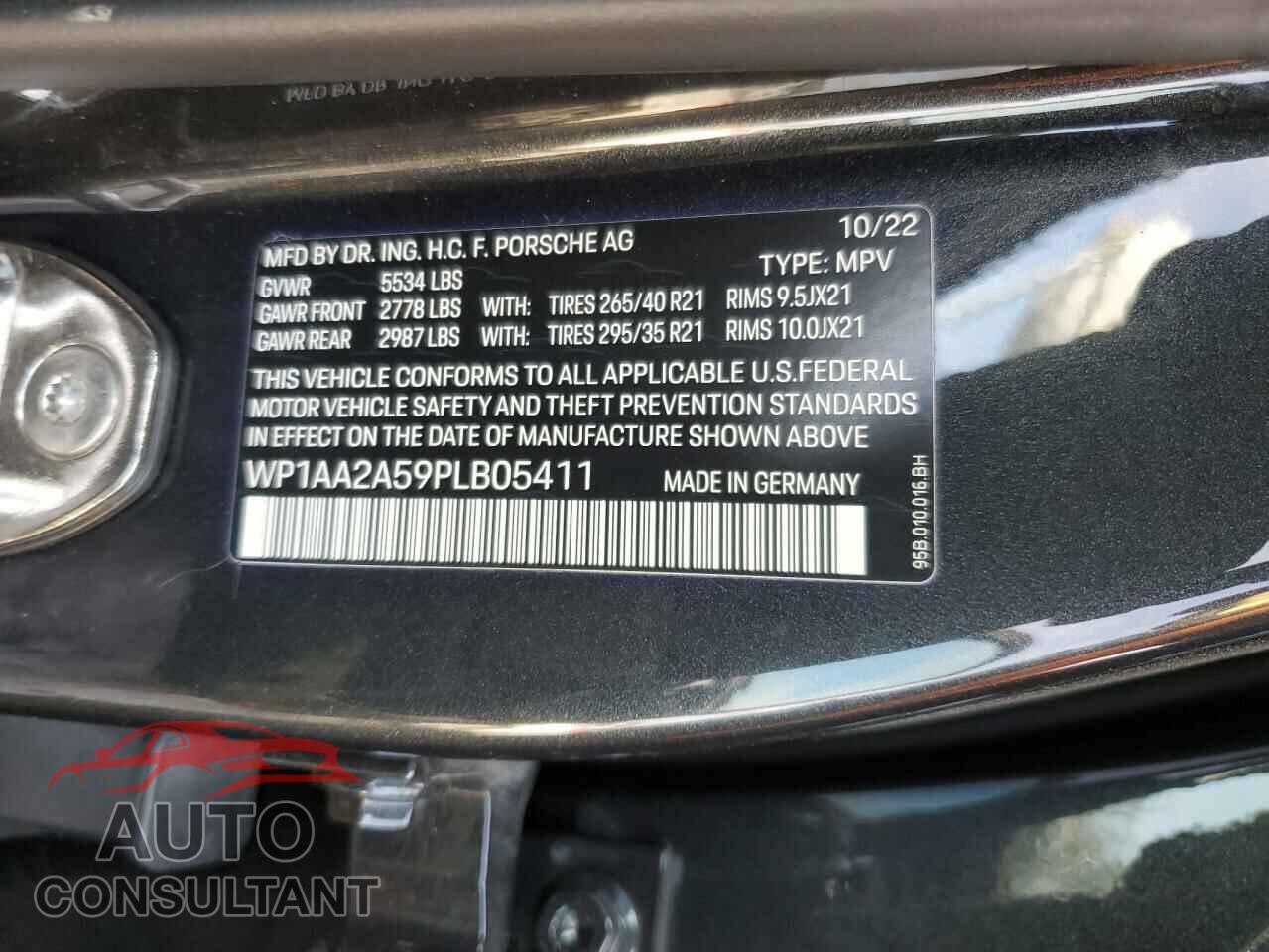 PORSCHE MACAN BASE 2023 - WP1AA2A59PLB05411
