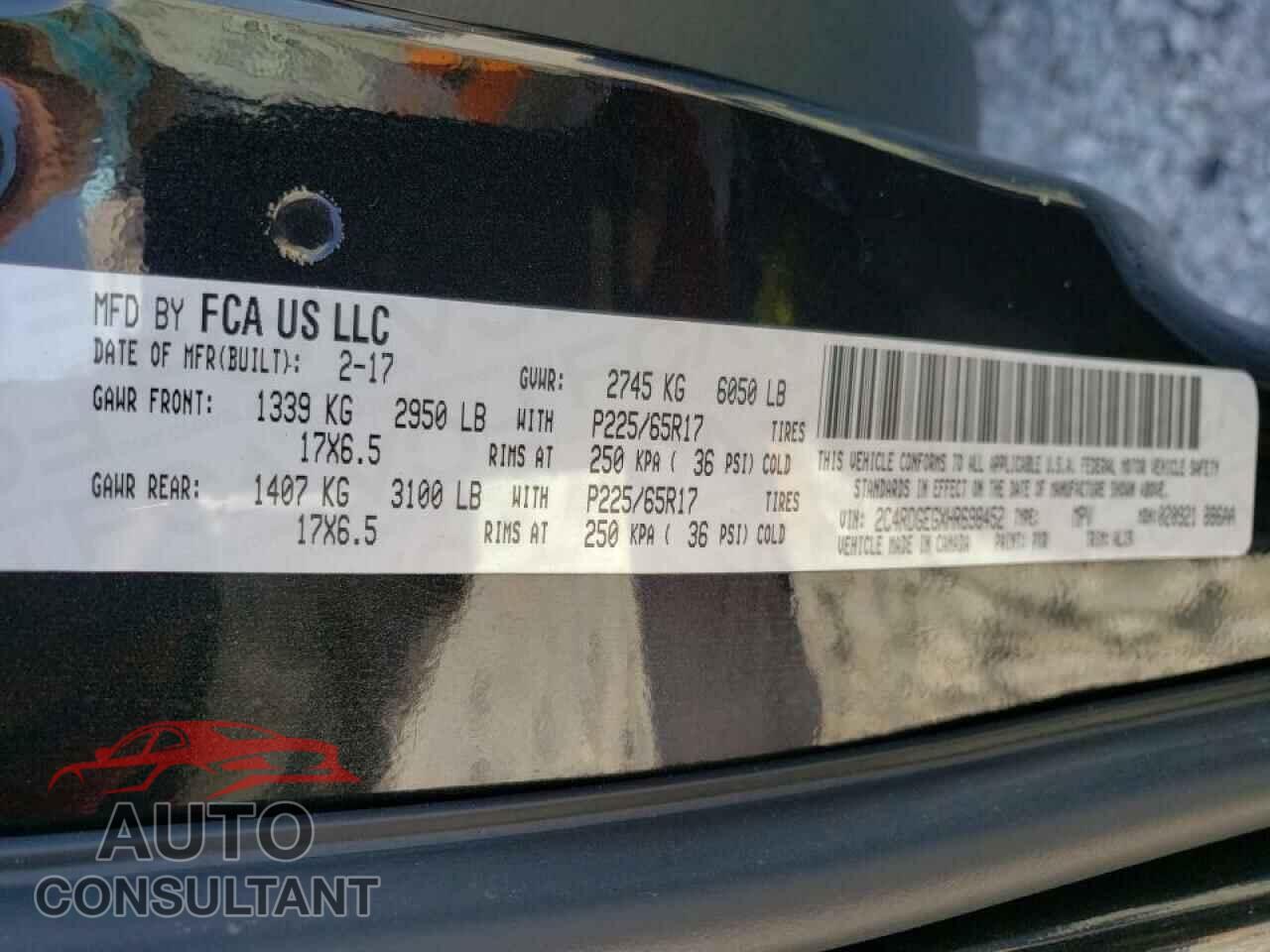 DODGE GRAND CARA 2017 - 2C4RDGEGXHR698452