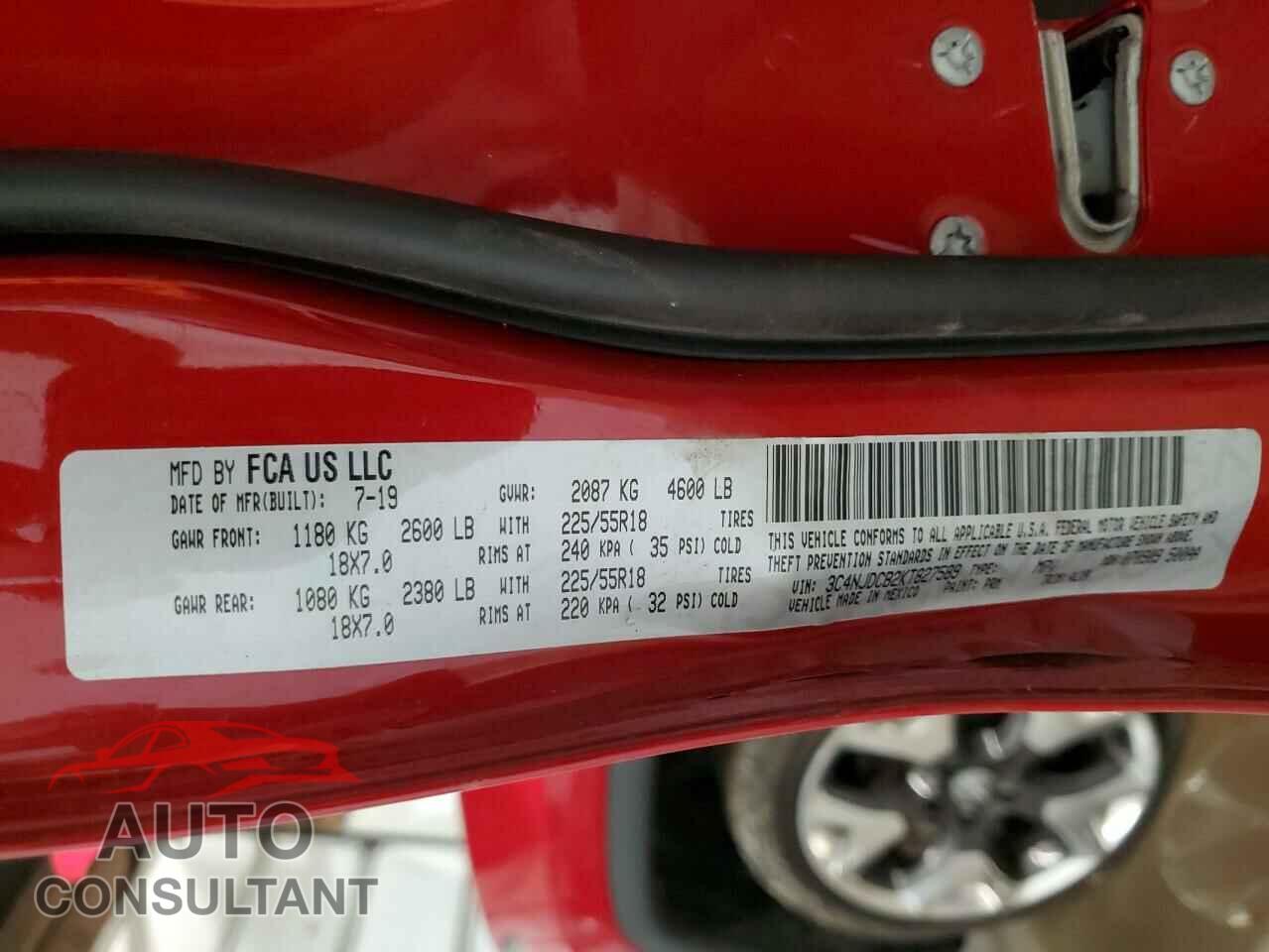 JEEP COMPASS 2019 - 3C4NJDCB2KT827589