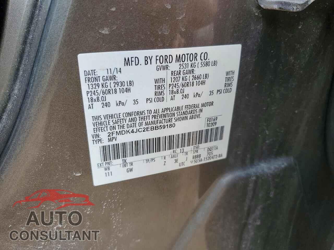 FORD EDGE 2014 - 2FMDK4JC2EBB59180