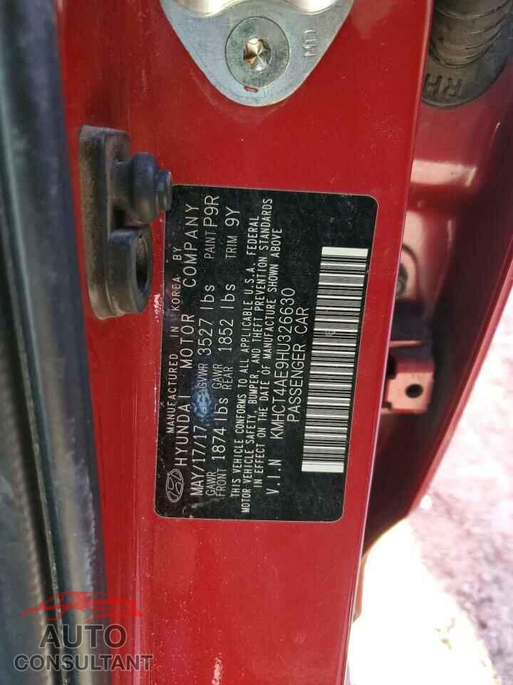 HYUNDAI ACCENT 2017 - KMHCT4AE9HU326630