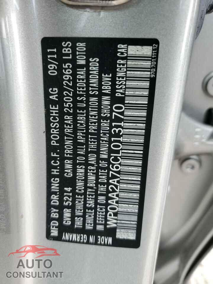 PORSCHE PANAMERA 2012 - WP0AA2A76CL013170