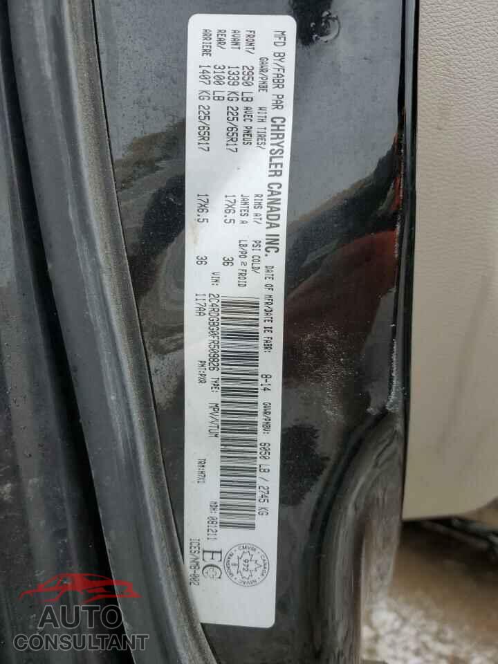 DODGE CARAVAN 2015 - 2C4RDGBG0FR509826