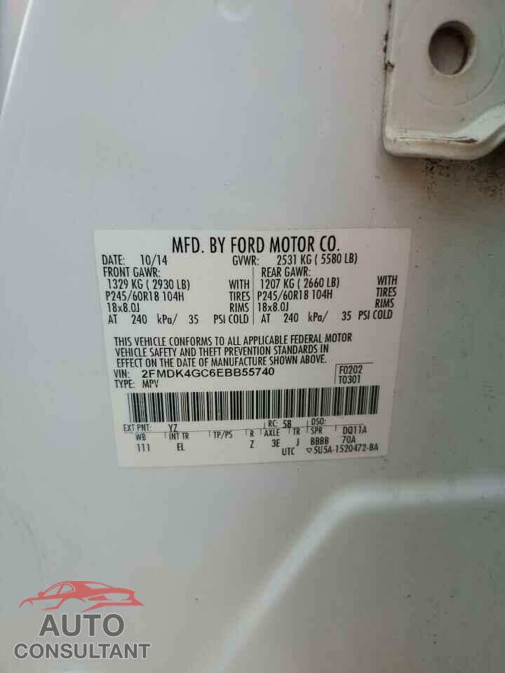 FORD EDGE 2014 - 2FMDK4GC6EBB55740
