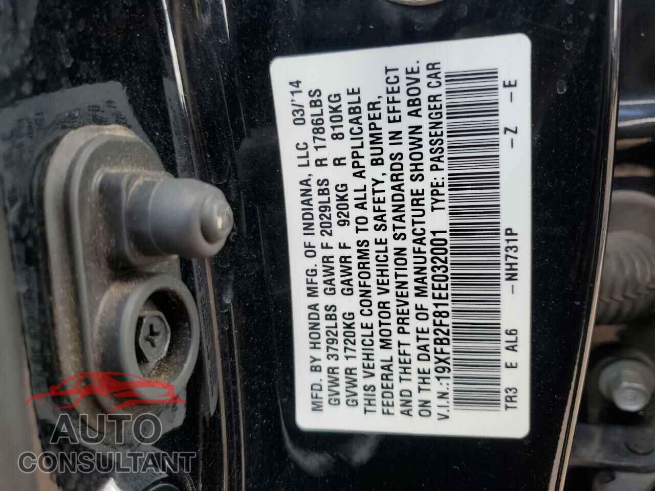 HONDA CIVIC 2014 - 19XFB2F81EE032001