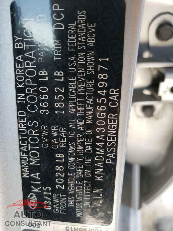 KIA RIO 2016 - KNADM4A30G6549871