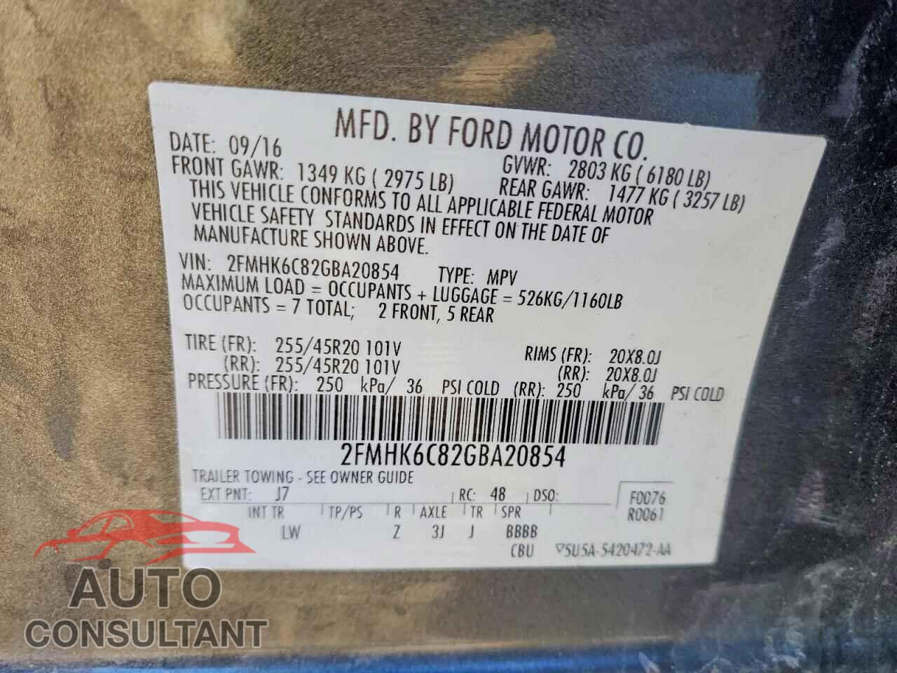 FORD FLEX 2016 - 2FMHK6C82GBA20854