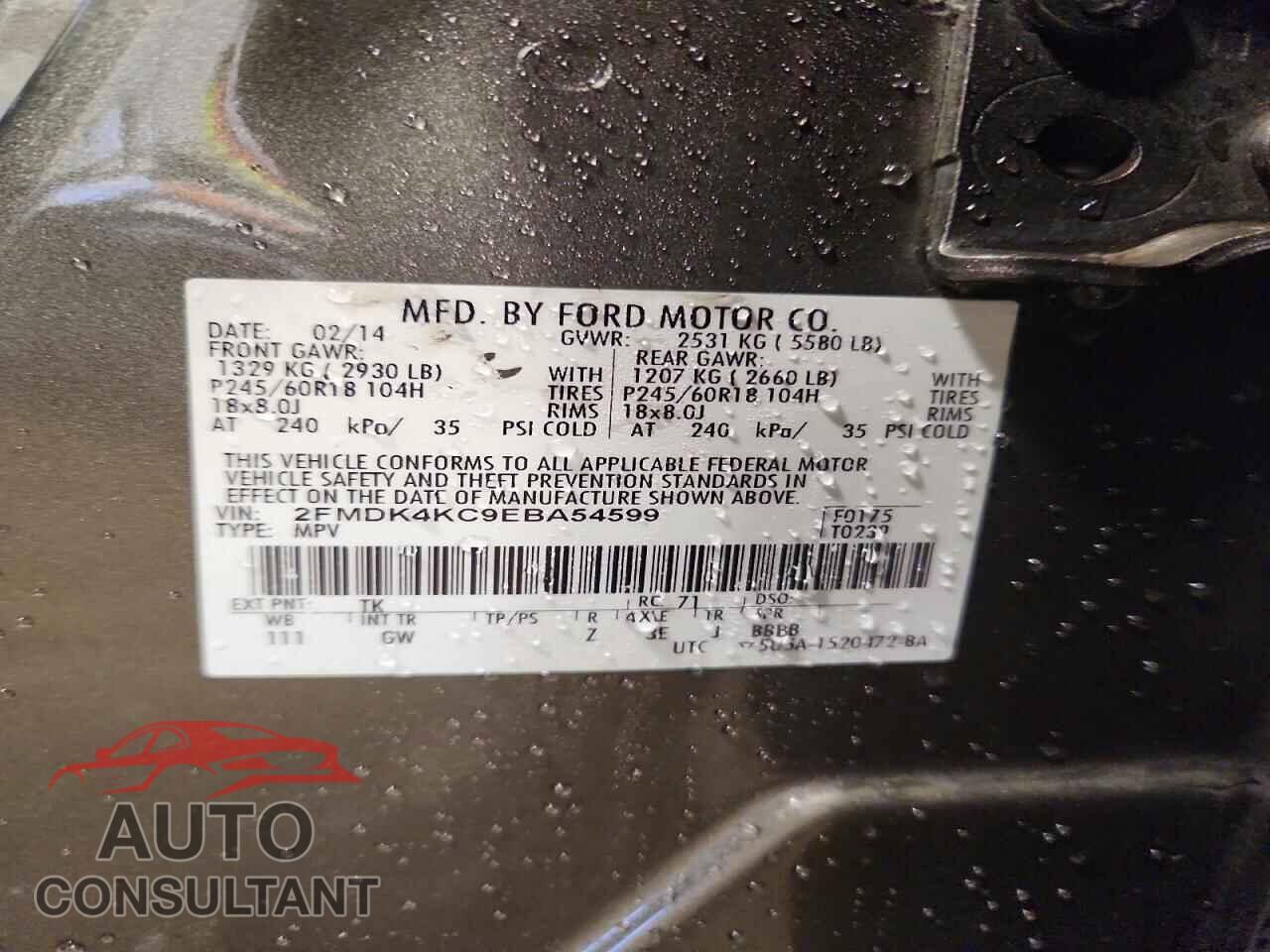 FORD EDGE 2014 - 2FMDK4KC9EBA54599