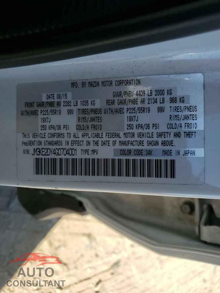 MAZDA CX-5 2016 - JM3KE2DY4G0704001