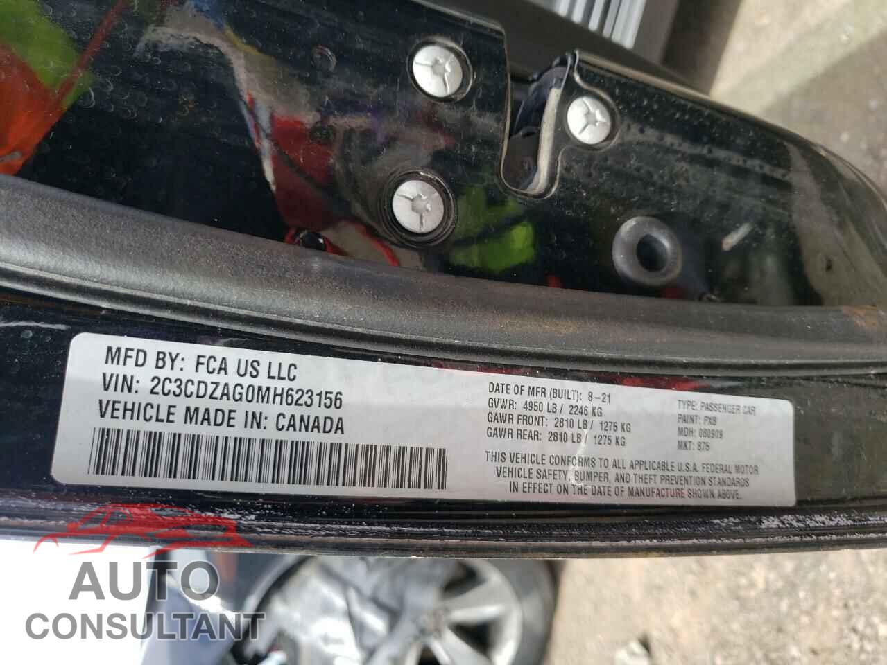 DODGE CHALLENGER 2021 - 2C3CDZAG0MH623156