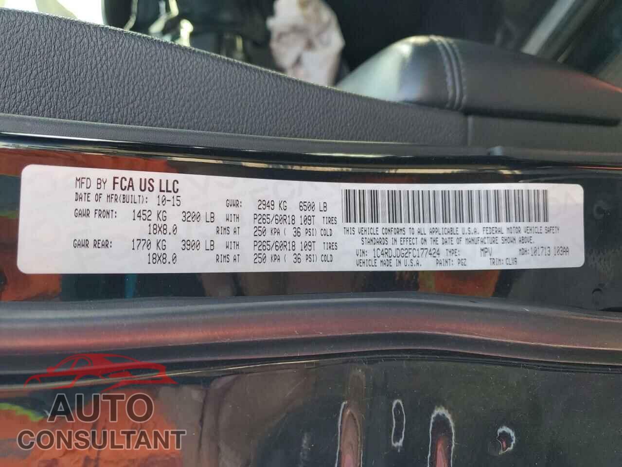DODGE DURANGO 2015 - 1C4RDJDG2FC177424