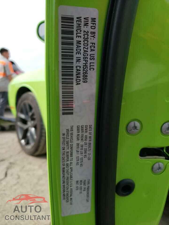 DODGE CHALLENGER 2023 - 2C3CDZAG6PH526869