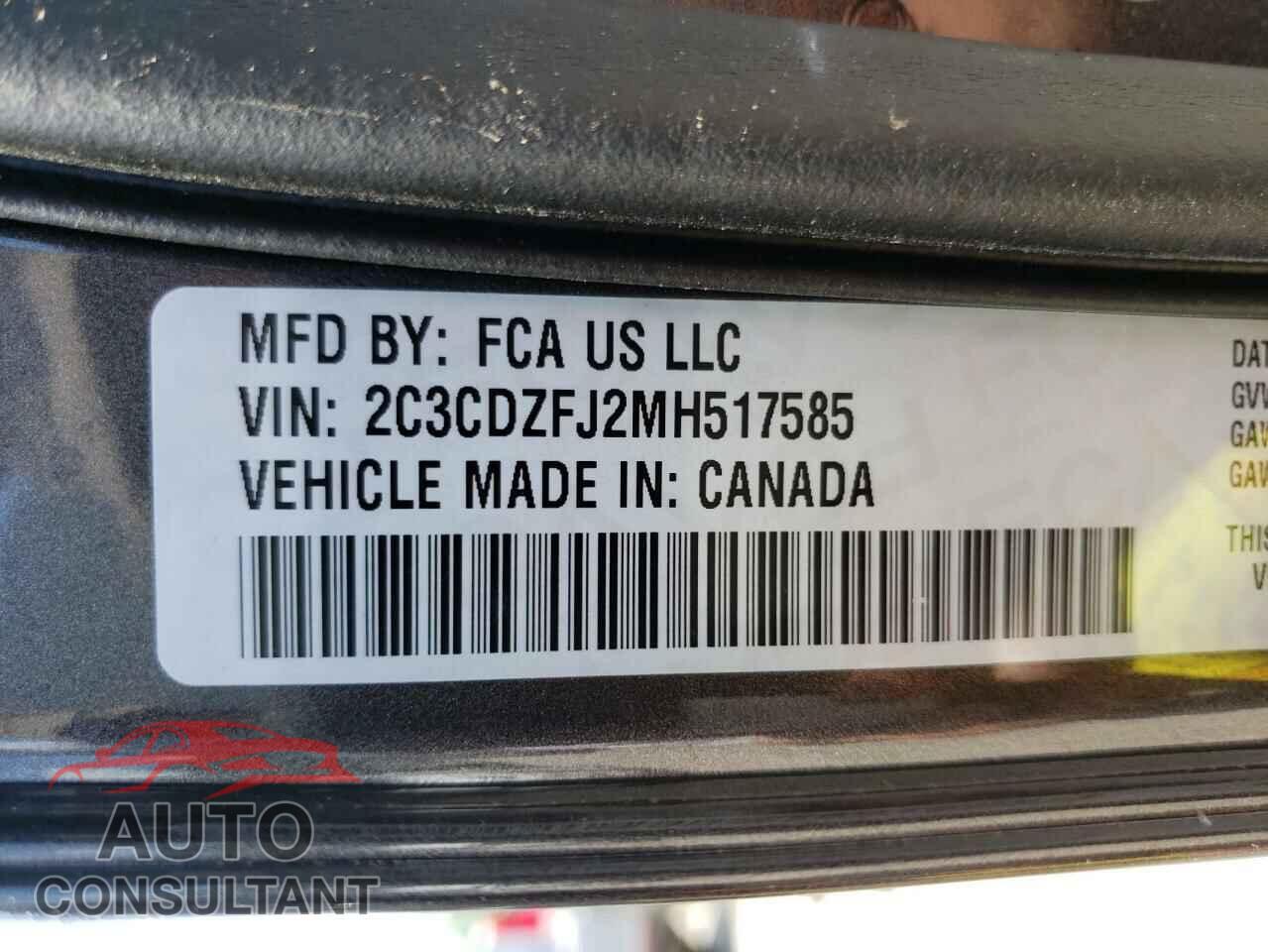DODGE CHALLENGER 2021 - 2C3CDZFJ2MH517585