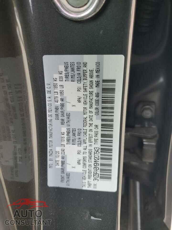 MAZDA 3 2021 - 3MZBPABM9MM207643