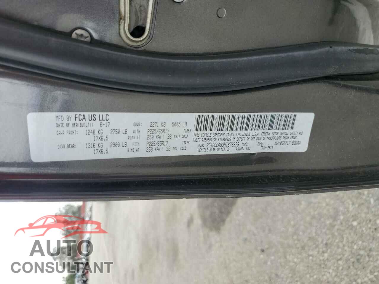 DODGE JOURNEY 2017 - 3C4PDCAB3HT673979