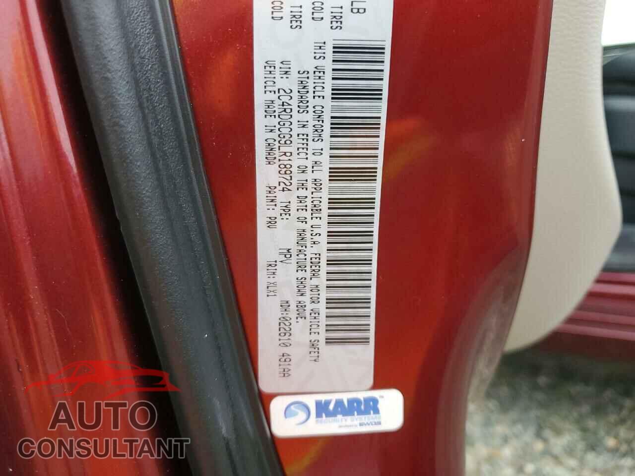 DODGE CARAVAN 2020 - 2C4RDGCG9LR189724