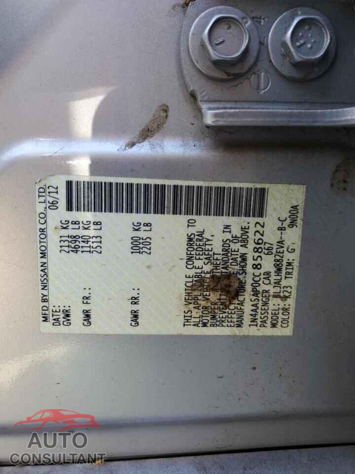 NISSAN MAXIMA 2012 - 1N4AA5AP0CC858622