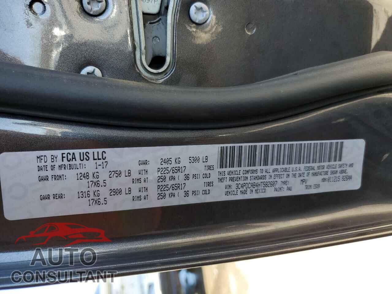 DODGE JOURNEY 2017 - 3C4PDCAB4HT582607
