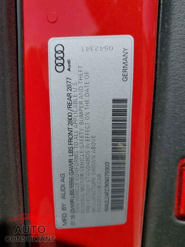 AUDI A6 2019 - WAUL2AF27KN075903
