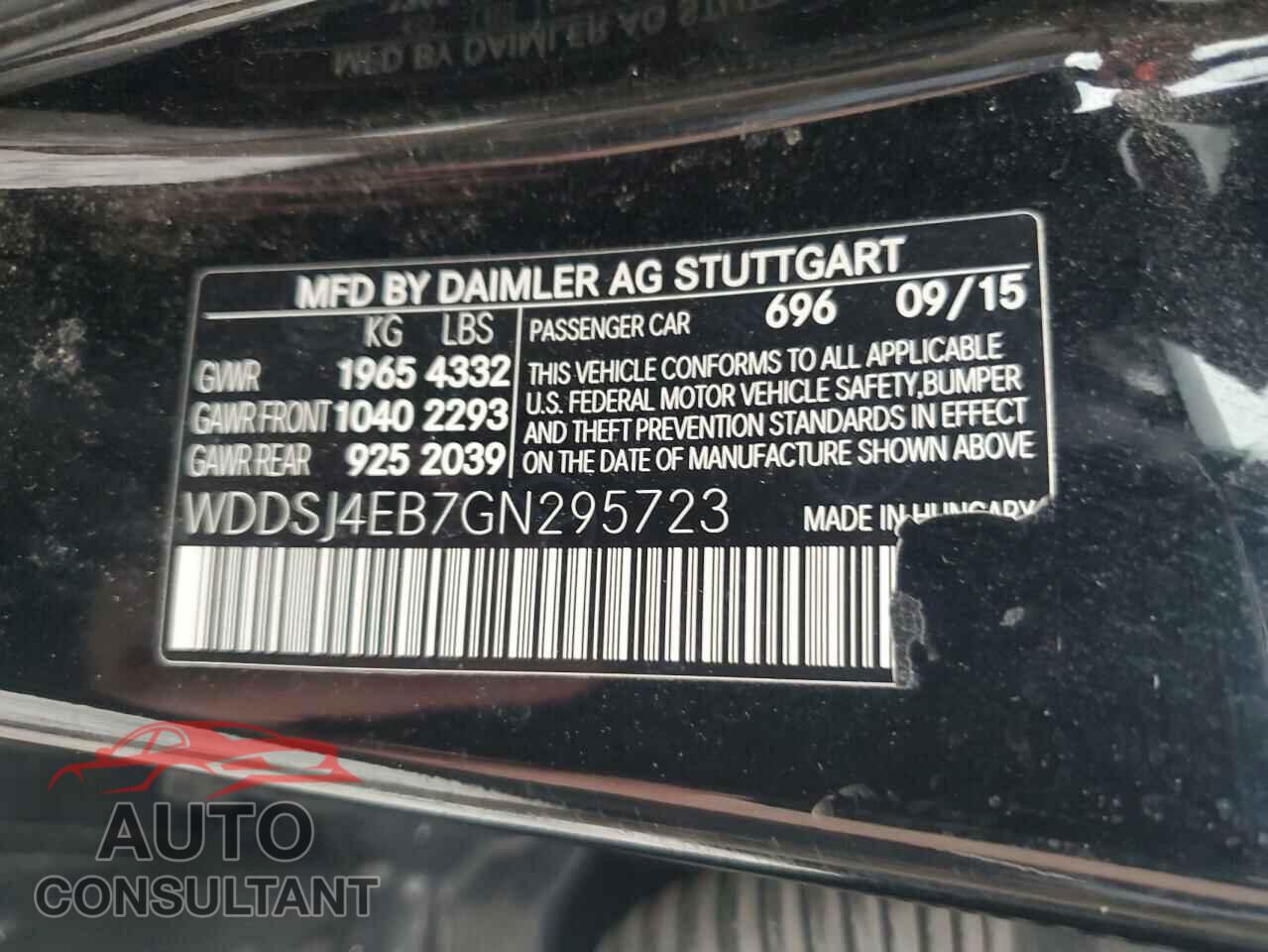 MERCEDES-BENZ CLA-CLASS 2016 - WDDSJ4EB7GN295723
