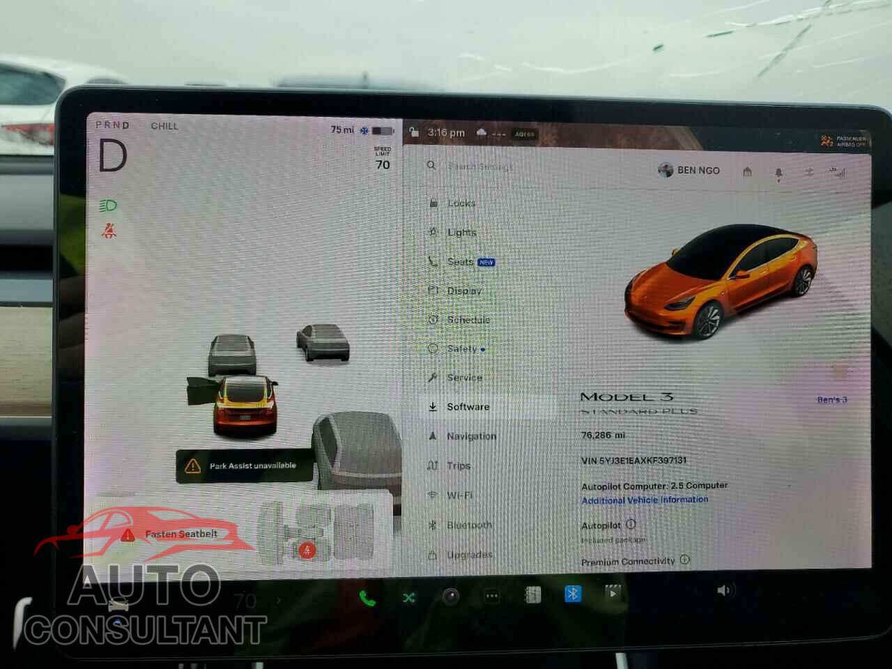 TESLA MODEL 3 2019 - 5YJ3E1EAXKF397131