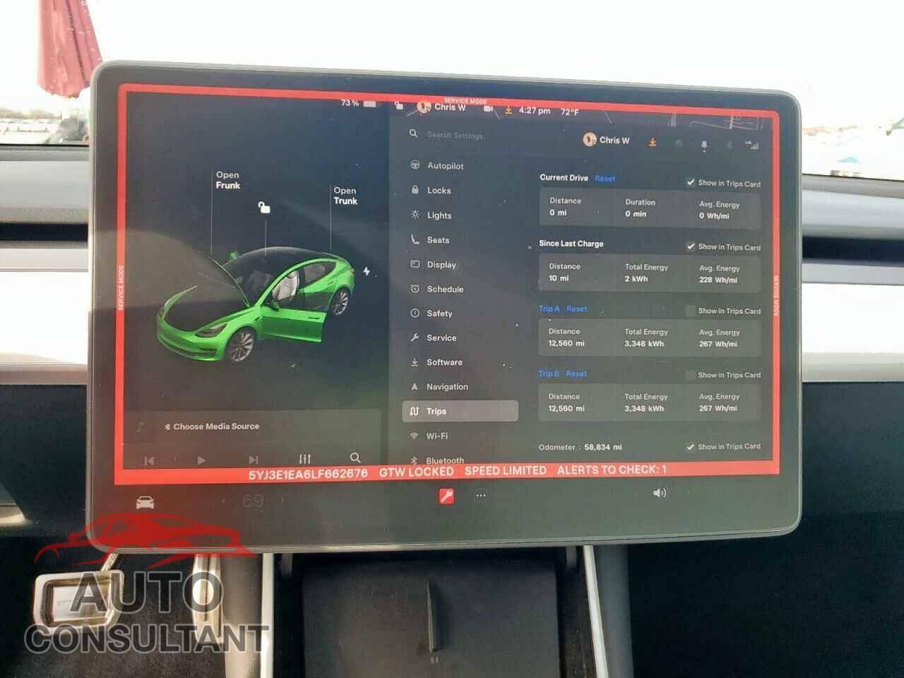 TESLA MODEL 3 2020 - 5YJ3E1EA6LF662676