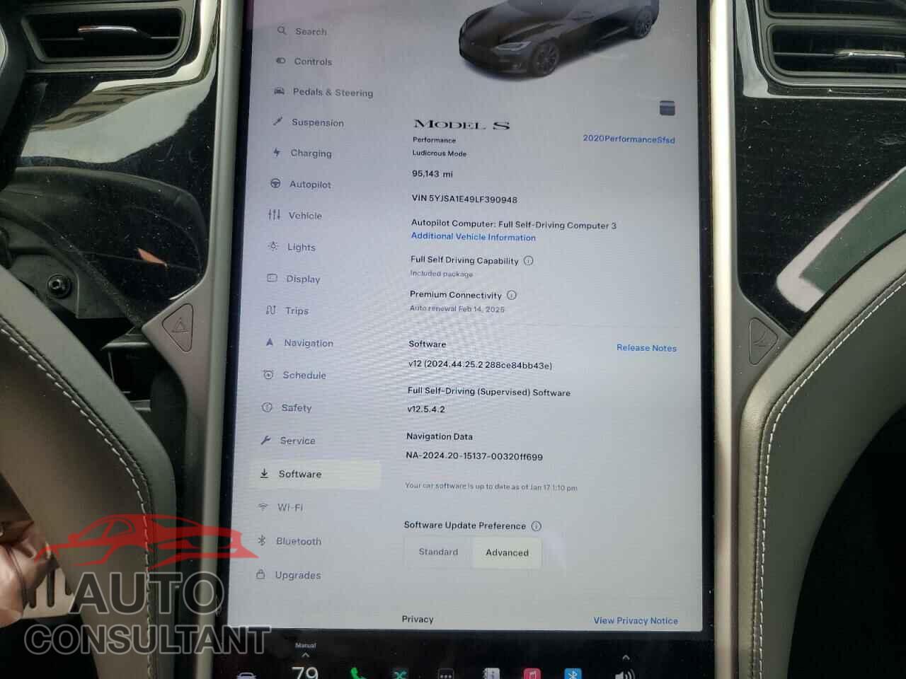 TESLA MODEL S 2020 - 5YJSA1E49LF390948