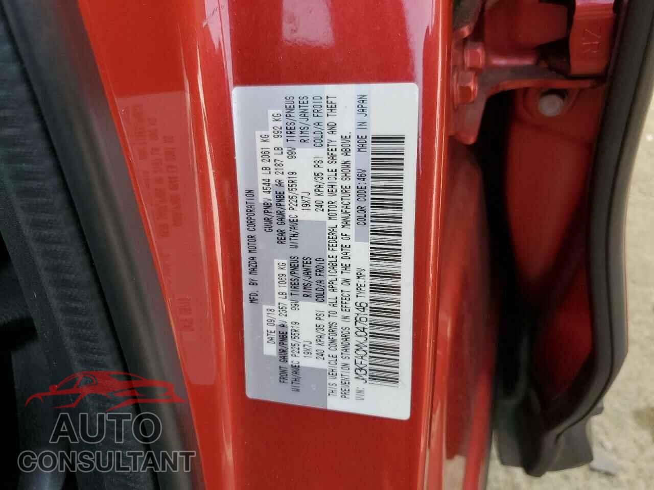 MAZDA CX-5 2018 - JM3KFACMXJ0476146