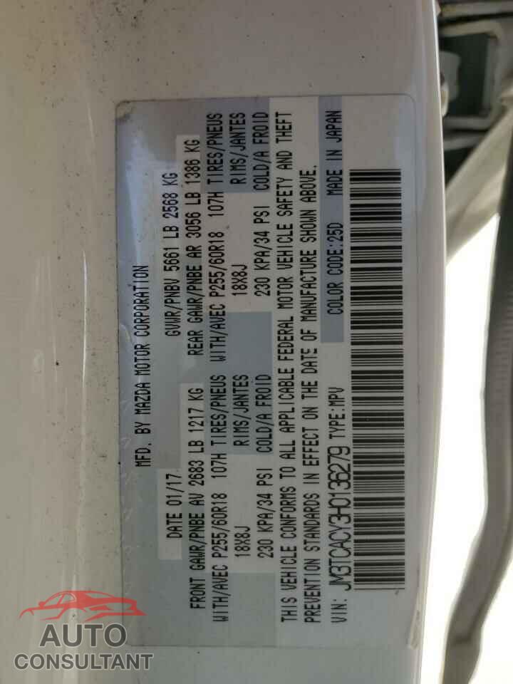 MAZDA CX-9 2017 - JM3TCACY3H0136279