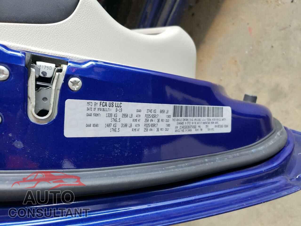 DODGE CARAVAN 2019 - 2C4RDGBG9KR754568