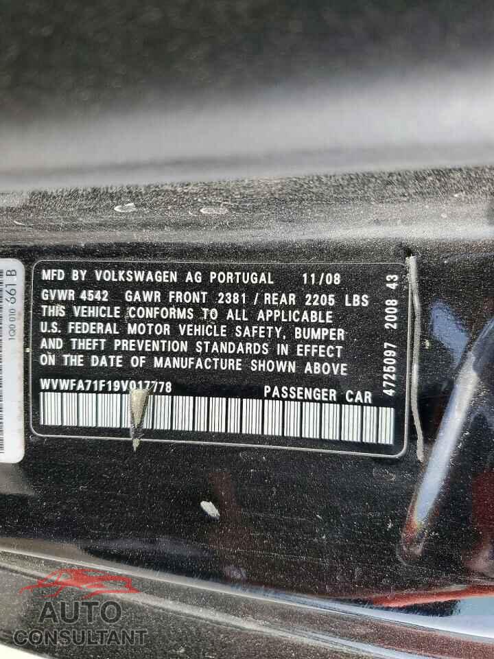 VOLKSWAGEN EOS 2009 - WVWFA71F19V017778