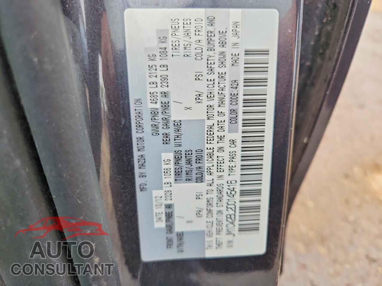 MAZDA 5 2013 - JM1CW2BL2D0145416