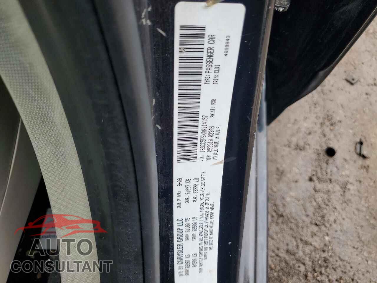 DODGE AVENGER 2010 - 1B3CC5FBXAN114197