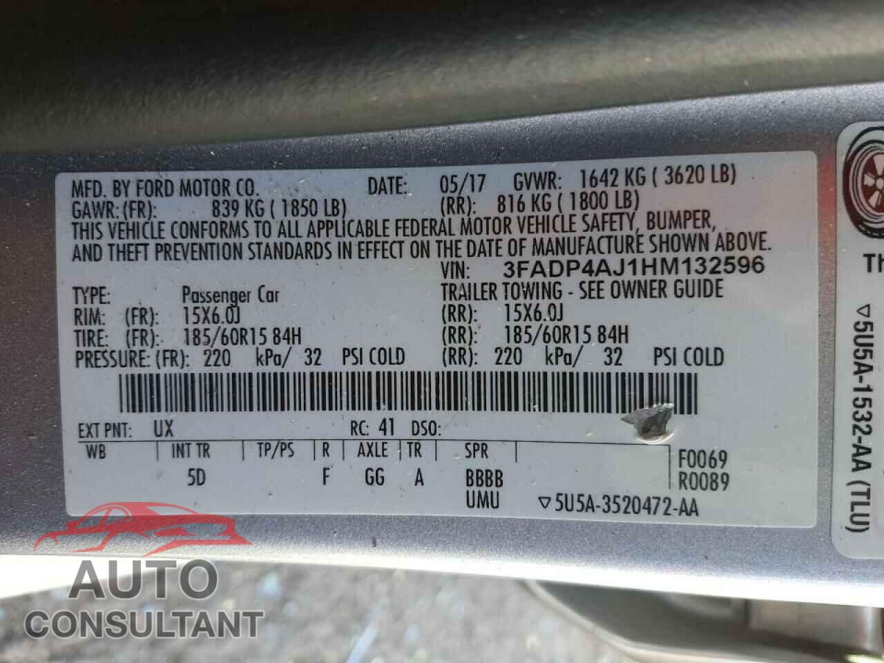 FORD FIESTA 2017 - 3FADP4AJ1HM132596