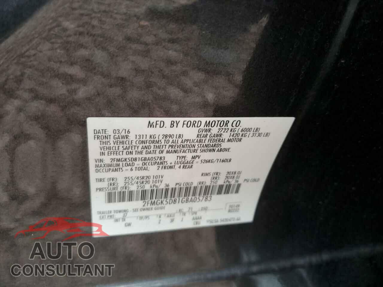 FORD FLEX 2016 - 2FMGK5D81GBA05783