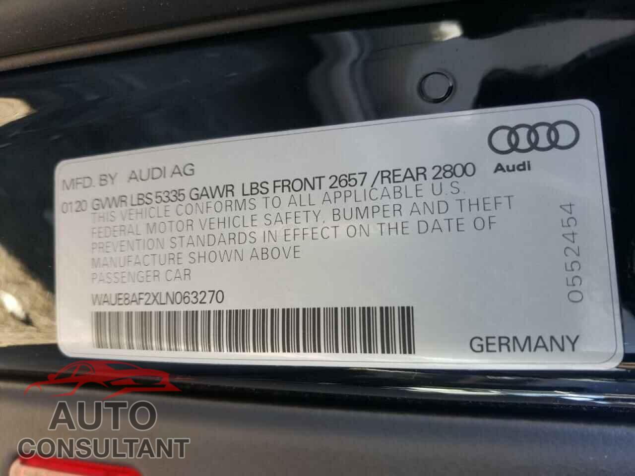 AUDI A6 2020 - WAUE8AF2XLN063270