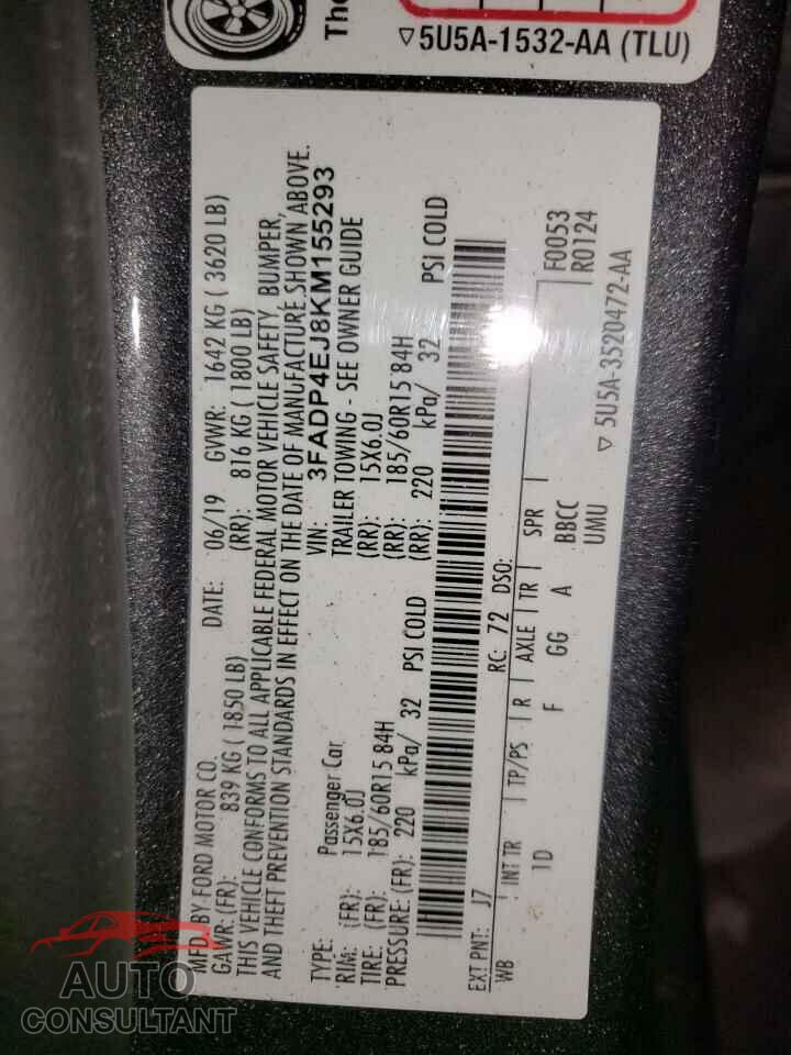 FORD FIESTA 2019 - 3FADP4EJ8KM155293