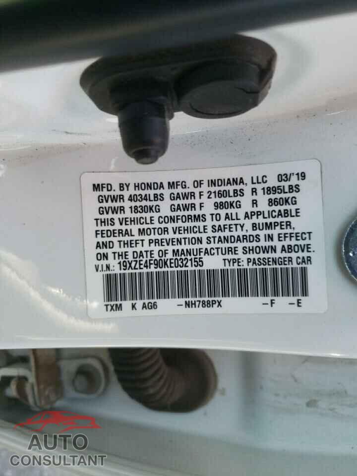 HONDA INSIGHT 2019 - 19XZE4F90KE032155
