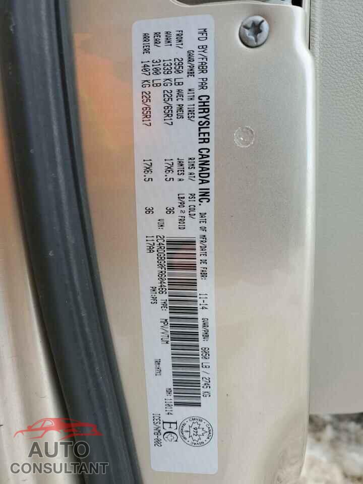 DODGE CARAVAN 2015 - 2C4RDGBG0FR604466