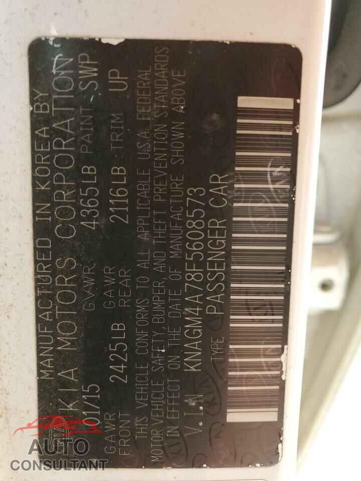 KIA OPTIMA 2015 - KNAGM4A78F5608573