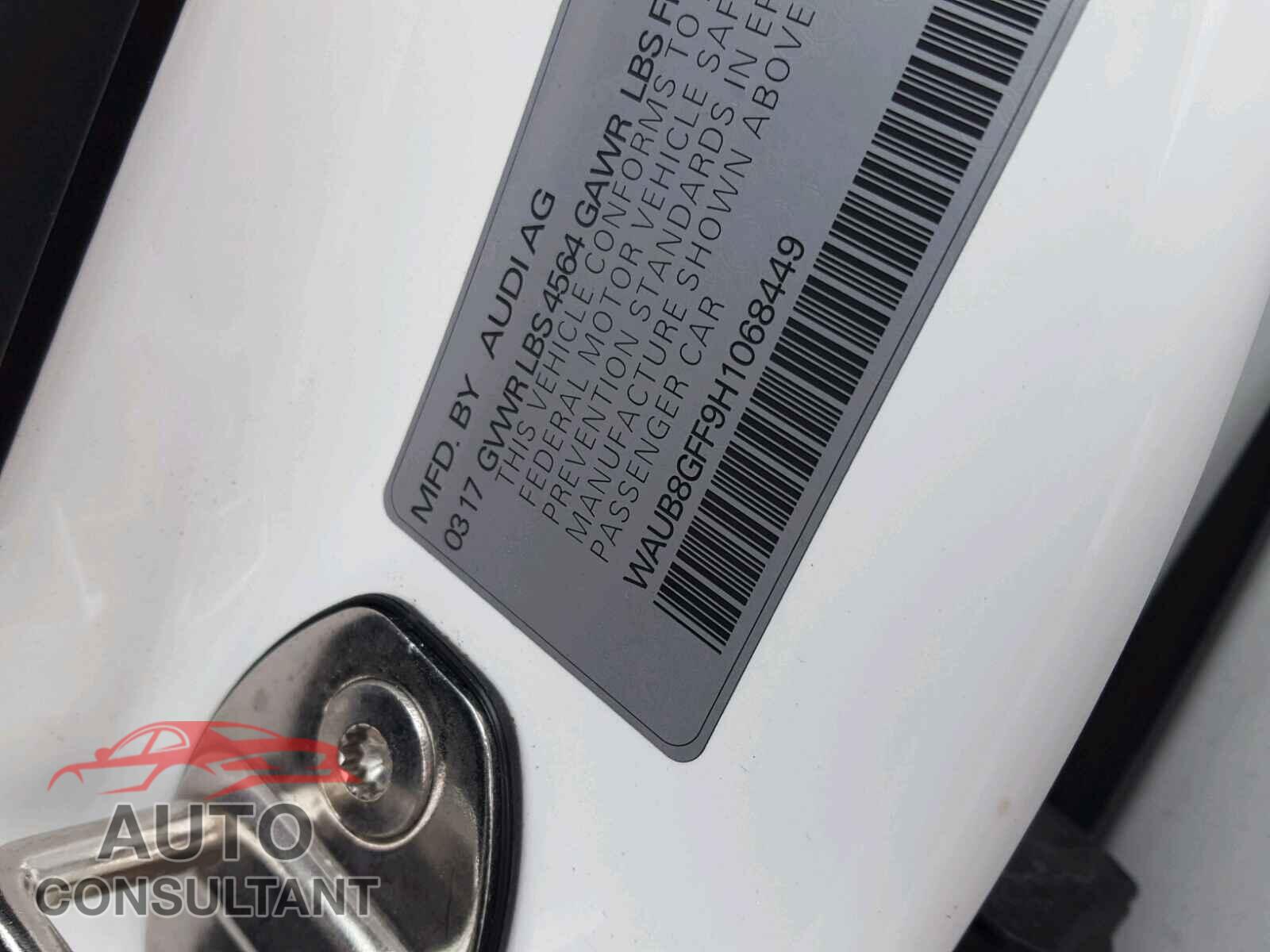 AUDI A3 2017 - WAUB8GFF9H1068449
