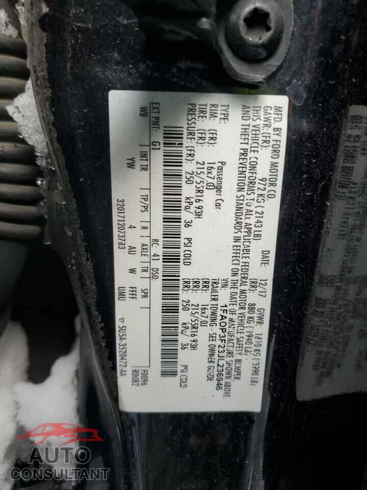 FORD FOCUS 2018 - 1FADP3F23JL236946