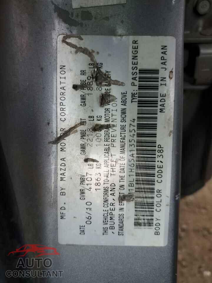 MAZDA 3 2010 - JM1BL1H65A1354574
