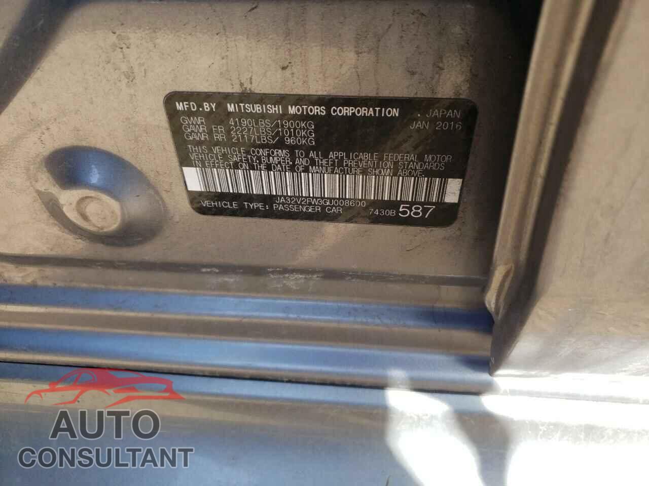 MITSUBISHI LANCER 2016 - JA32V2FW3GU008600