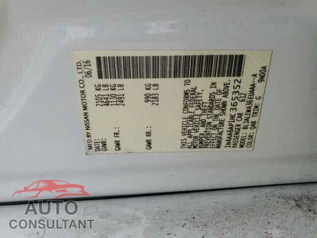 NISSAN MAXIMA 2017 - 1N4AA6AP1HC365352