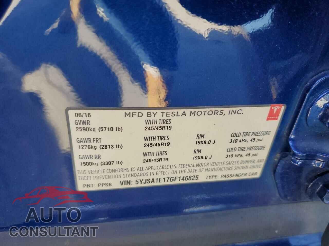 TESLA MODEL S 2016 - 5YJSA1E17GF146825